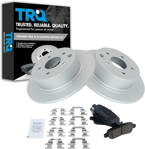 TRQ Rear Ceramic Brake Pads & Rotors Kit Compatible with 2010-2017 Volvo XC60 in Saudi Arabia