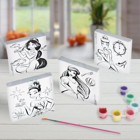 Disney Princess Color Your Own Canvas (4" x 4") - Customizable, Fun & Inspiring Artwork for Kids and Creativity Enthusiasts - 1 Set in Saudi Arabia
