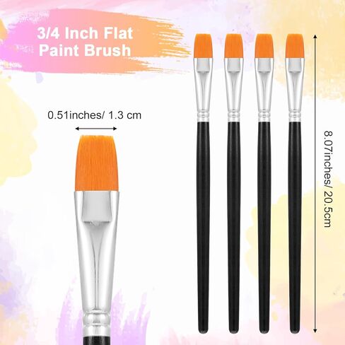 Flat Acrylic Paint Brushes 10PCS 1/2 Inch Small Black Detail Paint Brush Set, Art Craft Paintbrushes for Acrylic Painting, Face, Watercolor, Oil, Artist Paintbrush for Adults in Saudi Arabia