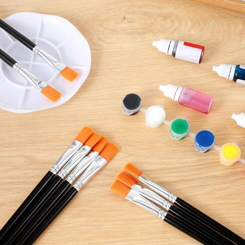 Flat Acrylic Paint Brushes 10PCS 1/2 Inch Small Black Detail Paint Brush Set, Art Craft Paintbrushes for Acrylic Painting, Face, Watercolor, Oil, Artist Paintbrush for Adults in Saudi Arabia