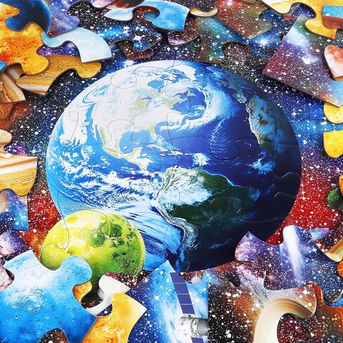 Jumbo Floor Puzzle for Kids Ages 4-8,Space Earth Jigsaw Puzzles,48 Piece Astronaut Large Puzzles for Toddler Ages 3-5,Preschool Learning Planets Earth Toys Christmas Birthday Gift for Boys Girls in Kuwait