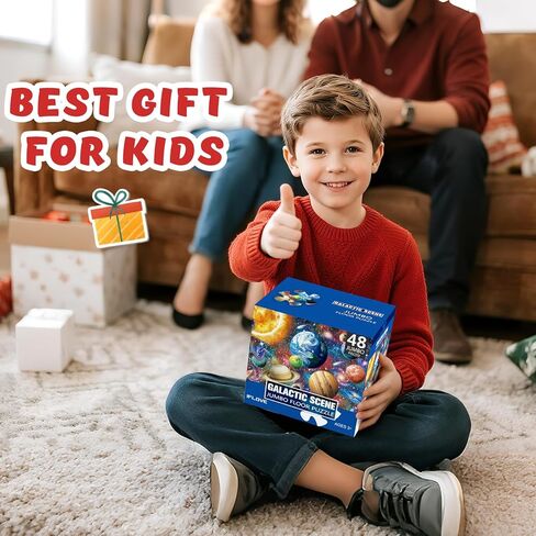 Jumbo Floor Puzzle for Kids Ages 4-8,Space Earth Jigsaw Puzzles,48 Piece Astronaut Large Puzzles for Toddler Ages 3-5,Preschool Learning Planets Earth Toys Christmas Birthday Gift for Boys Girls in Kuwait
