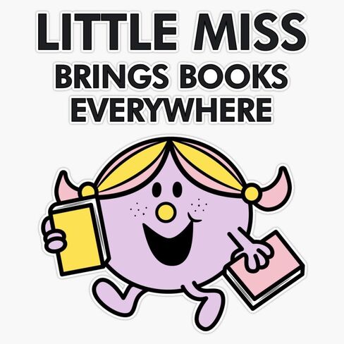 Little Miss Brings Books Everywhere Sticker Vinyl Waterproof Sticker Decal Car Laptop Wall Window Bumper Sticker 5" in Saudi Arabia