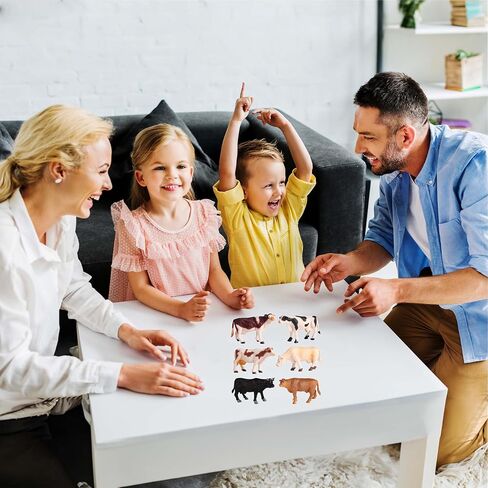 Mini Cow Figurines Set – Realistic Solid Plastic Dairy Cattle Farm Animal Figuriness – Educational Toys, Cake Toppers, Gifts for Kids in Saudi Arabia