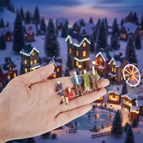 Juexica 80 Pcs Mini People Figurines 1:50 Scale Model Trains Architectural Painted People Figures Tiny Plastic Miniature Figurines Sand Tray Miniatures Sitting Standing Toy Model for Miniature Scenes in Saudi Arabia