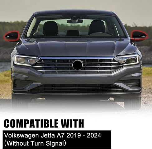 غطاء غطاء مرآة الجانب الأيمن للراكب متوافق مع VWJetta 2019 2020 2021 2022 2023 2024 【فقط للإصدار الأمريكي بدون إشارات الانعطاف】، غطاء غطاء مرآة باب الرؤية الخلفية in Kuwait