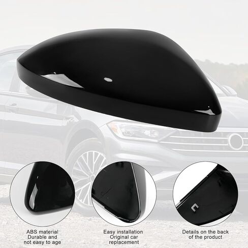 غطاء غطاء مرآة الجانب الأيمن للراكب متوافق مع VWJetta 2019 2020 2021 2022 2023 2024 【فقط للإصدار الأمريكي بدون إشارات الانعطاف】، غطاء غطاء مرآة باب الرؤية الخلفية in Kuwait