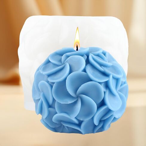 Plumeria Ball Mold 3D Round Flower Molds Plumeria Candle Mold Frangipani Flower Silicone Molds for Candle Making Resin Aromatherapy Gypsum Wax Clay Craft in Saudi Arabia