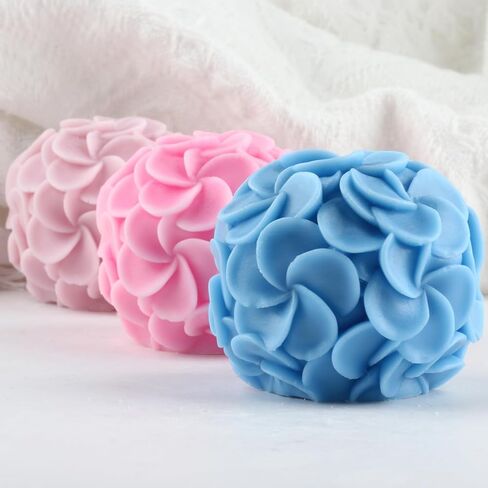 Plumeria Ball Mold 3D Round Flower Molds Plumeria Candle Mold Frangipani Flower Silicone Molds for Candle Making Resin Aromatherapy Gypsum Wax Clay Craft in Saudi Arabia