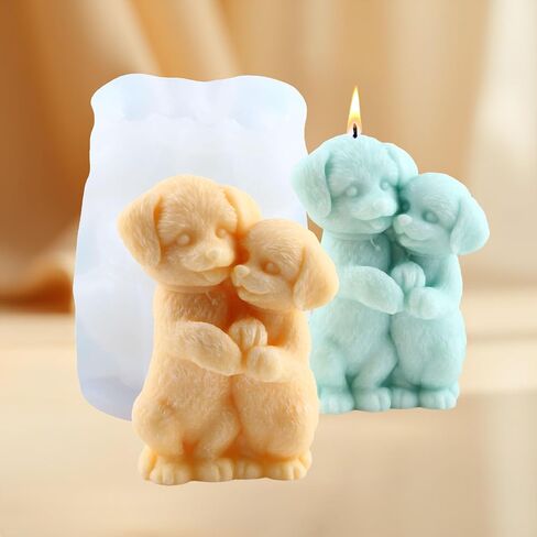 Dog Candle Mold Dog Candle Silicone Molds Animal Candle Mold Dog Resin Casting Mold for Candle Home Decorate Mold Candle Making Aromatherapy Gypsum Candles Clay Craft in Saudi Arabia