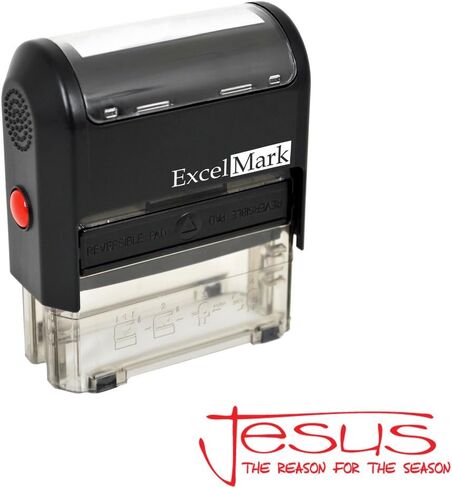 ExcelMark Self-Inking Christmas Rubber Stamp - Reason for The Season - Red Ink in Saudi Arabia