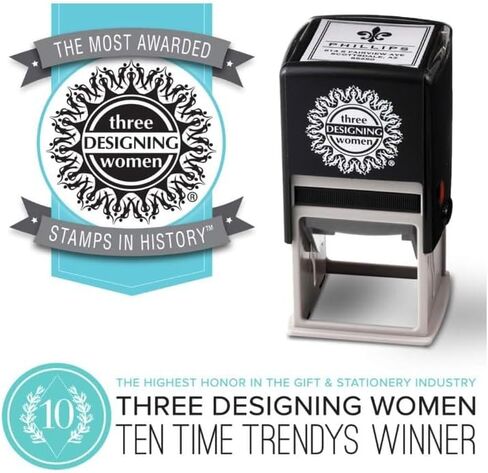 Three Designing Women Custom Designer Self-Inking Stamp (Custom Gift Set) in Saudi Arabia