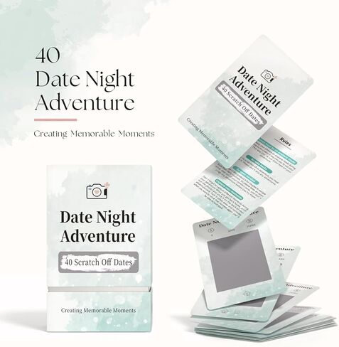 40 Date Ideas for Couples Date Night - Unique Scratch Off Date Night Card Games, Gifts for Boyfriend - Romantic Newlywed and Wedding Anniversary Couples Gifts for Him, Husband or Wife in Kuwait