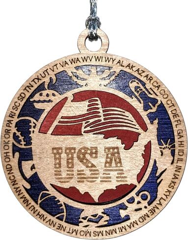 USA United States Map Patriotic Ornament in Kuwait