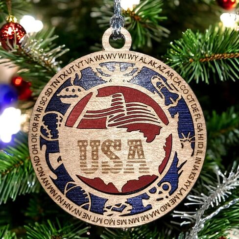 USA United States Map Patriotic Ornament in Kuwait
