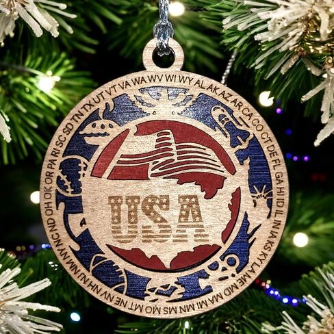 USA United States Map Patriotic Ornament in Kuwait