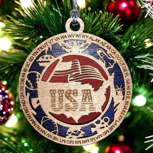 USA United States Map Patriotic Ornament in Kuwait
