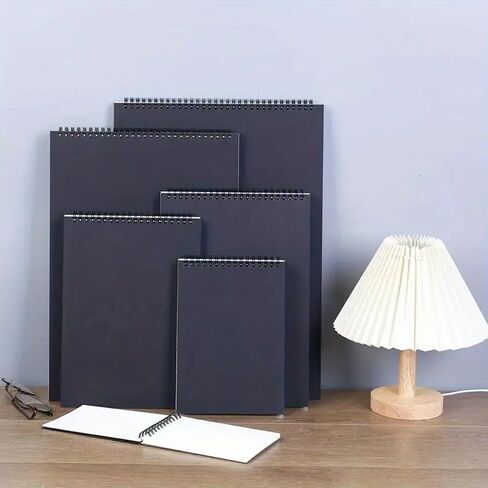Wirebound Notebooks – Premium Black Sketchbooks (21x14.8x1cm), Ideal for Artistic Creations with 30 Pages, A5 Size in Saudi Arabia
