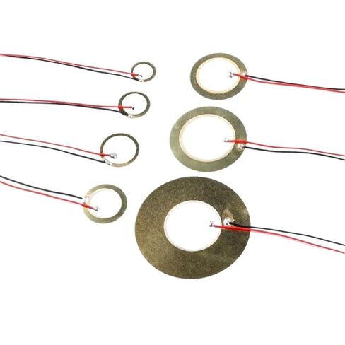 10pcs Piezoelectric Piezo Ceramic Wafer Plate Sounder Sensor Dia 12MM/15MM/18MM/20MM/27MM/35MM/50MM for Buzzer Loudspeaker Wire(10pcs 18MM) in Saudi Arabia