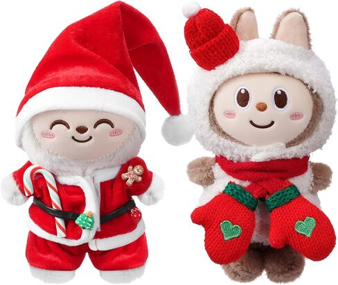 2 Set Christmas Clothes for 17 cm Doll Christmas Costume Outfit Set Fits 6.7 Inch Accessories for Winter(Santa Claus) in Saudi Arabia