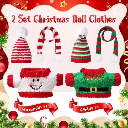 2 Set Christmas Clothes for 17 cm Doll Christmas Costume Outfit Set Fits 6.7 Inch Accessories for Winter(Santa Claus) in Saudi Arabia