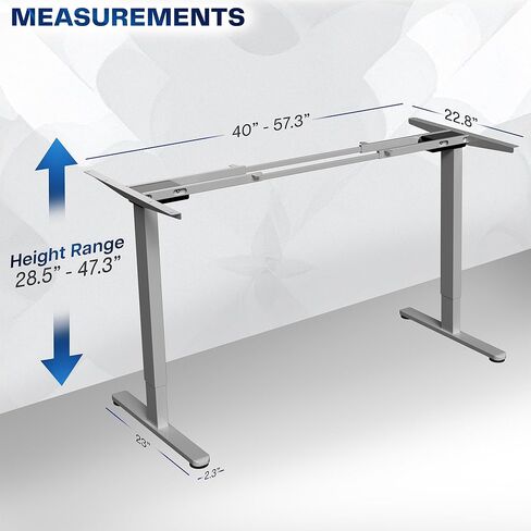 إطار مكتب كهربائي من VIVO، محطة عمل DIY، إطار فقط، محرك مزدوج مريح وقاعدة قابلة للتعديل مع وحدة تحكم في الذاكرة، أسود، DESK-E-200B in Kuwait