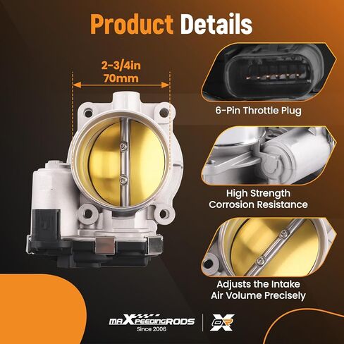 maXpeedingrods Electronic Throttle Body 12632172 for Buick Enclave LaCrosse, Chevy Camaro Equinox Caprice Impala Traverse, Cadillac ATS CT6 CTS SRX, GMC Acadia Canyon Terrain, S20219 in Saudi Arabia