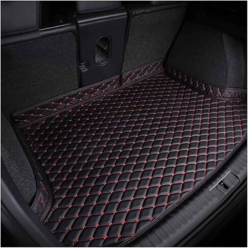 Car Trunk Mat for Tesla Model S 2021-2025, Cargo Mat Anti-Slip Trunk Liner PU Leather All-Weather Waterproof Protector Auto Interior,Black-White in Saudi Arabia