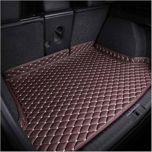 Car Trunk Mat for Tesla Model S 2021-2025, Cargo Mat Anti-Slip Trunk Liner PU Leather All-Weather Waterproof Protector Auto Interior,Black-White in Saudi Arabia