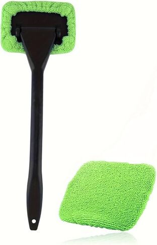 Windshield Cleaning Tool, Reusable Microfiber Towel Pads Car Window Cleaner Brush for Auto Glass Wiper Suvs Rvs & Home Windows(Deep Blue) in Saudi Arabia