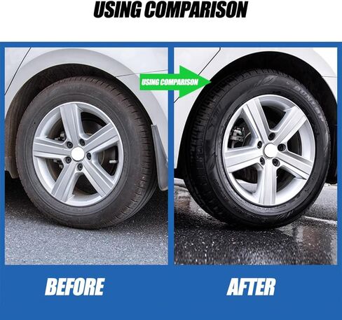 Wheel & Tire Brush for Car Rim, Soft Bristle Car Wash Brush, Cleaning Tires & Releases Dirt and Road Grime, Short Handle for Easy Scrubbing Black (20.5x7cm) in Saudi Arabia