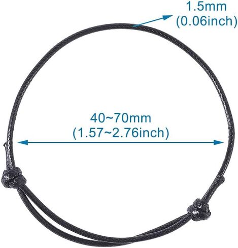 50Pcs Waxed Polyester Cord Bracelet 1.5mm Adjustable Semi-Finished Bracelets DIY Jewelry Making Supplies for Charms Chains Decorations Ornament DIY Jewelry Bracelet Making Valentine (Red) in Saudi Arabia