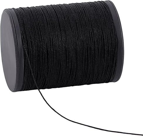 سلك شمع من الكتان الطبيعي 0.45 مم من PH PandaHall، سلك شمع بطول 218 ياردة، حبال خرز خيط أسود مشمع للخرز من أجل Bookbingding الجلود الخياطة Dreamcatcher Jewelry Macrame Project in Kuwait