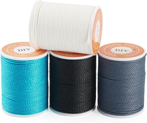 FASHEWELRY 108 Yards Waxed Polyester Cord 1mm 9 Colors Waxed Thread Twisted Wax Macrame String Cord for Bracelet Necklaces Beading Jewelry Making DIY Crafts in Saudi Arabia