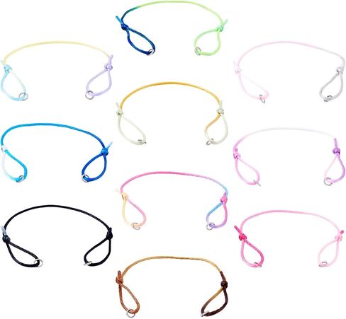 30pcs Adjustable Braided Waxed Cord Bracelets Colorful Nylon String Friendship Bracelet with Jump Rings for Jewelry Making 4.33-8.66inch in Saudi Arabia