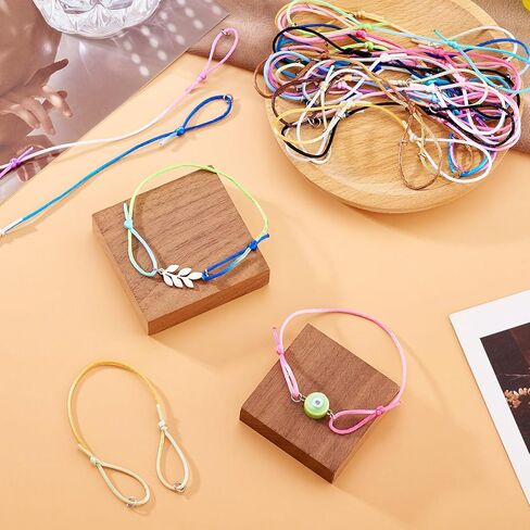 30pcs Adjustable Braided Waxed Cord Bracelets Colorful Nylon String Friendship Bracelet with Jump Rings for Jewelry Making 4.33-8.66inch in Saudi Arabia