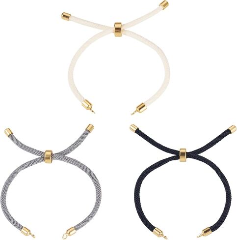 30pcs Adjustable Braided Waxed Cord Bracelets Colorful Nylon String Friendship Bracelet with Jump Rings for Jewelry Making 4.33-8.66inch in Saudi Arabia