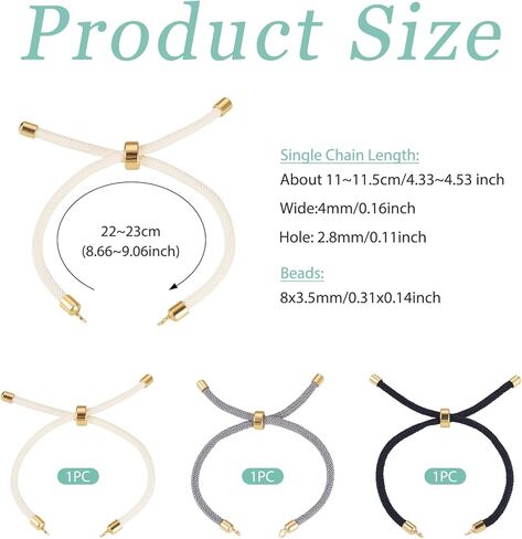 30pcs Adjustable Braided Waxed Cord Bracelets Colorful Nylon String Friendship Bracelet with Jump Rings for Jewelry Making 4.33-8.66inch in Saudi Arabia