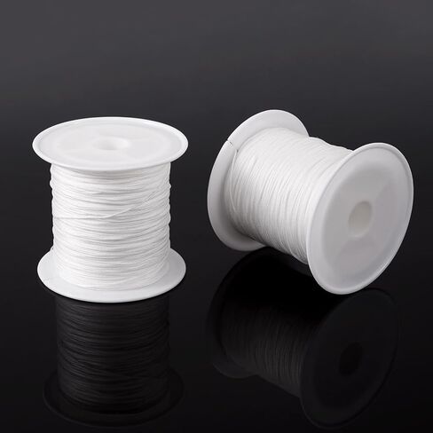 2 Rolls 0.4mm Nylon String Cord for Bracelets, Chinese Knotting Cords Bracelet String Thread for Jewelry Making Necklace Wind Chime Ornament Craft, Coconut Brown in Saudi Arabia