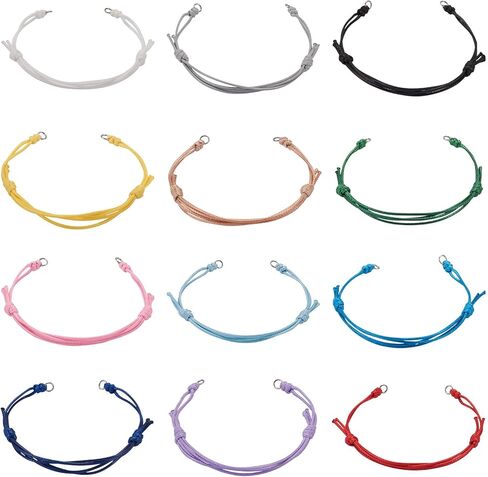30pcs Adjustable Braided Waxed Cord Bracelets Colorful Nylon String Friendship Bracelet with Jump Rings for Jewelry Making 4.33-8.66inch in Saudi Arabia