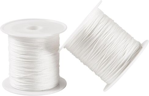 2 Rolls 0.4mm Nylon String Cord for Bracelets, Chinese Knotting Cords Bracelet String Thread for Jewelry Making Necklace Wind Chime Ornament Craft, Coconut Brown in Saudi Arabia