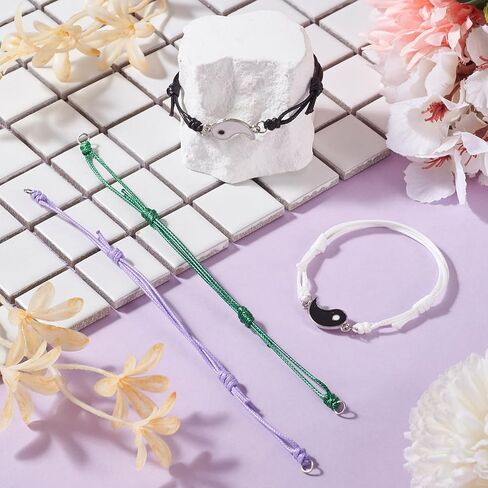 30pcs Adjustable Braided Waxed Cord Bracelets Colorful Nylon String Friendship Bracelet with Jump Rings for Jewelry Making 4.33-8.66inch in Saudi Arabia