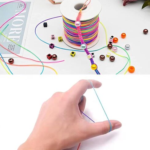 50 Meters 1mm Rainbow Elastic String, Sturdy Stretch Elastic String Cord for Jewelry Making, Necklaces, Beading in Saudi Arabia
