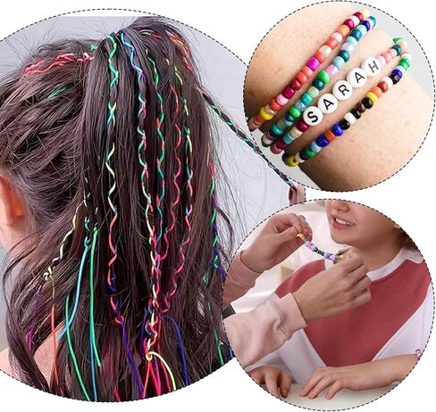 50 Meters 1mm Rainbow Elastic String, Sturdy Stretch Elastic String Cord for Jewelry Making, Necklaces, Beading in Saudi Arabia