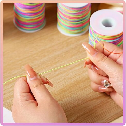50 Meters 1mm Rainbow Elastic String, Sturdy Stretch Elastic String Cord for Jewelry Making, Necklaces, Beading in Saudi Arabia