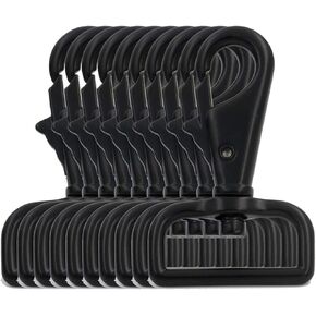 BIKICOCO 1'' Swivel Trigger Tilt & Bump Thumb Knob Bolt Snap Hook Lobster Clasp for Dog Leash Collar, Webbing, Black - Pack of 10 in Kuwait