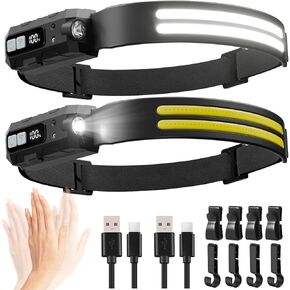 LED Headlamp Rechargeable, 2 Pack 22H Long Lasting Super Bright Head Lamp with 230° Wide Beam & 7 Modes, Waterproof Head Lights for Forehead, Adjustable Headlamps for Camping Running Hiking Mechanics in Kuwait