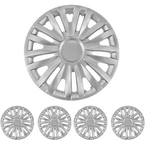 Universal Hubcaps – Set of 4 Silver Wheel Covers – Snap-On Hub Caps for All Vehicles – Durable Replacement Universal Hubcaps for Easy Installation - Revion Automotive (13 Inch) in Saudi Arabia