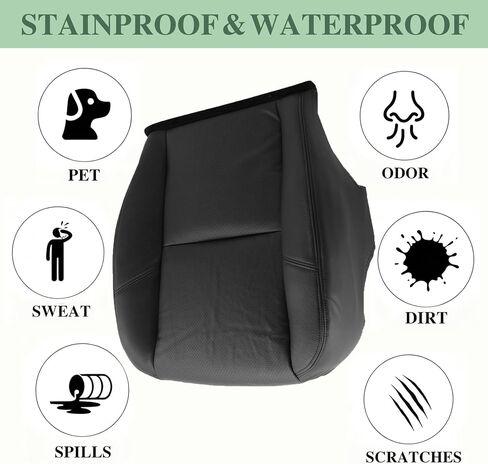 Priprilod Perforated Driver＆Passenger Side Bottom＆Top Lean Back Rerplacement Seat Cover Black（# 194, 196, 197） Compatible with Cadillac Escalade 2007 2008 2009 2010 2011 2012 2013 2014 in Saudi Arabia