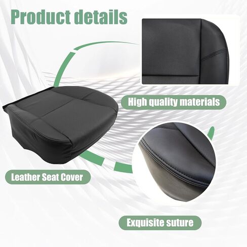 Priprilod Perforated Driver＆Passenger Side Bottom＆Top Lean Back Rerplacement Seat Cover Black（# 194, 196, 197） Compatible with Cadillac Escalade 2007 2008 2009 2010 2011 2012 2013 2014 in Saudi Arabia